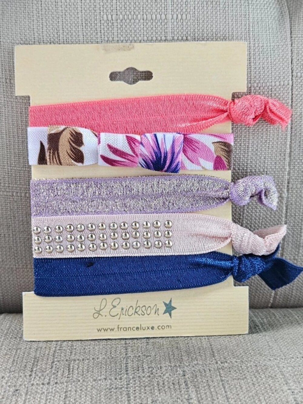 France Luxe Women Hair Ties Multi Color Hair Pony Ties Set of 5 L. Erickson New